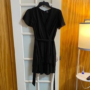 SHEIN Black Mini Wrap Dress